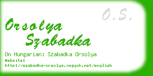 orsolya szabadka business card